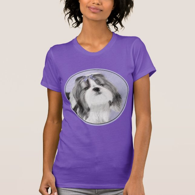 Camiseta Pintura Shih Tzu - Arte Perro Original. (Anverso)