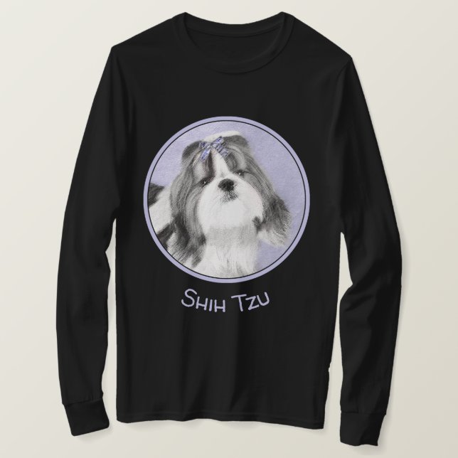 Camiseta Pintura Shih Tzu - Arte Perro Original. (Anverso del diseño)