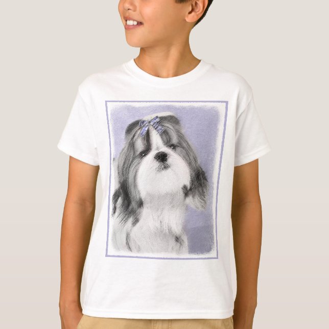 Camiseta Pintura Shih Tzu - Arte Perro Original. (Anverso)