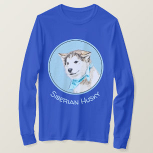 Camiseta Pintura siberiana Husky de pipa - Arte original de