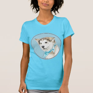 Camiseta Pintura siberiana Husky de pipa - Arte original de