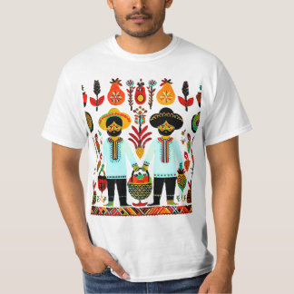Camiseta pintura simple de madhubani