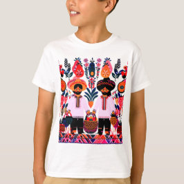 Camiseta pintura simple de madhubani