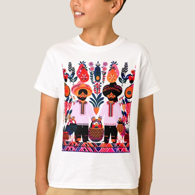 Camiseta pintura simple de madhubani (Anverso)
