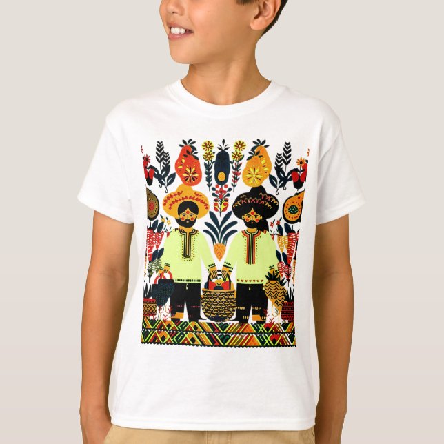 Camiseta pintura simple de madhubani (Anverso)