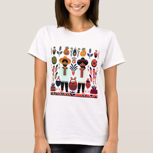 Camiseta pintura simple de madhubani (Anverso)