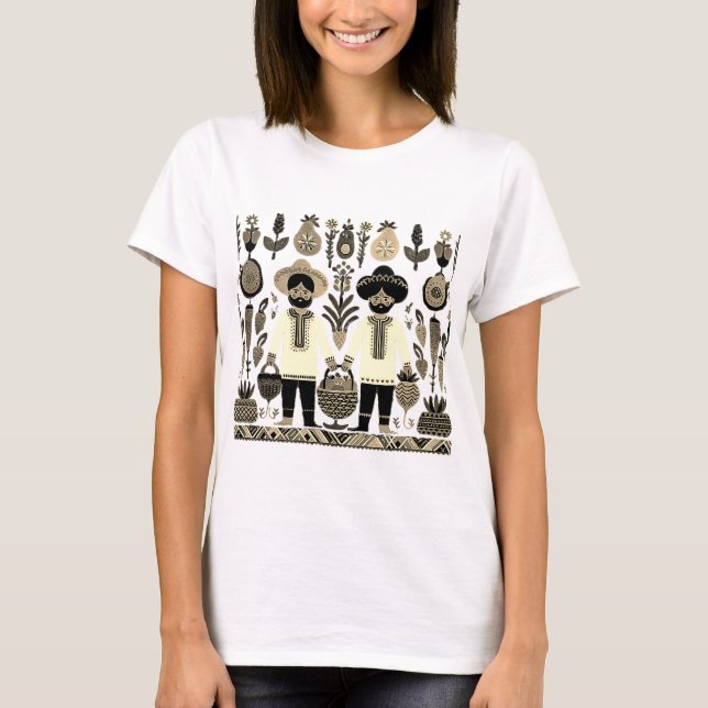 Camiseta pintura simple de madhubani (Anverso)