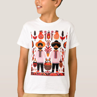 Camiseta pintura simple de madhubani
