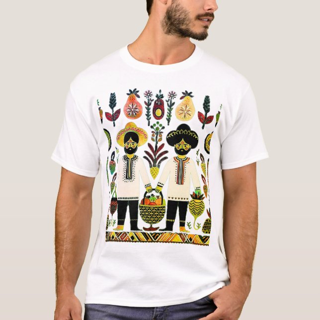 Camiseta pintura simple de madhubani (Anverso)