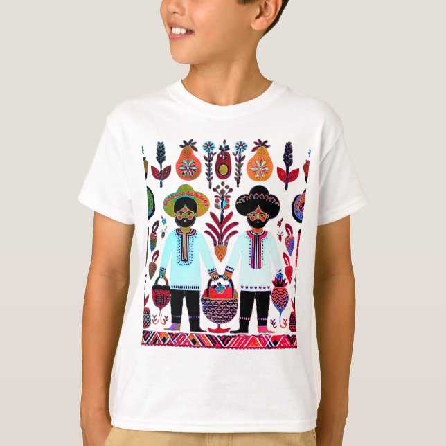 Camiseta pintura simple de madhubani (Anverso)