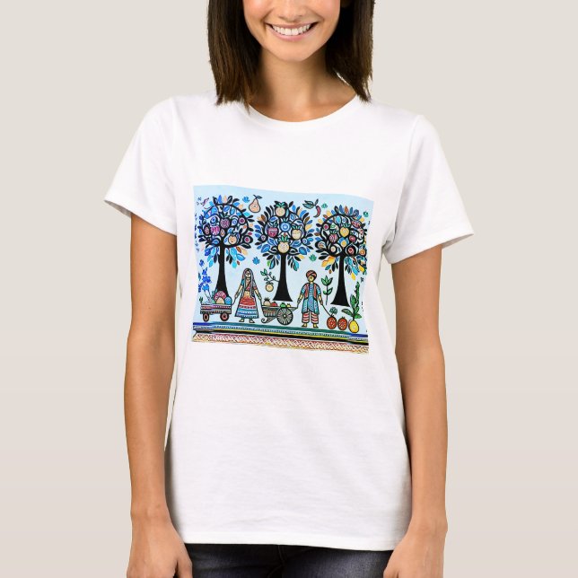 Camiseta pintura simple de madhubani (Anverso)
