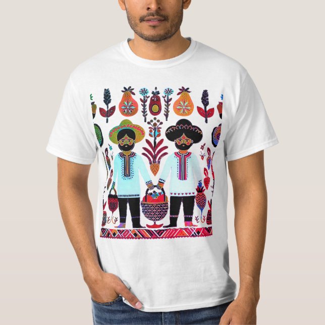 Camiseta pintura simple de madhubani (Anverso)