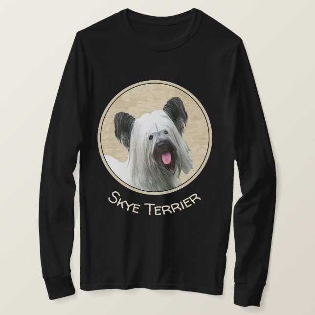 Camiseta Pintura Skye Terrier - Arte Perro Original. (Anverso del diseño)