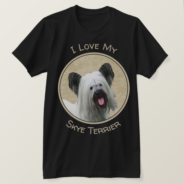 Camiseta Pintura Skye Terrier - Arte Perro Original. (Anverso del diseño)