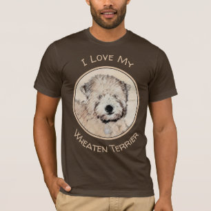 Camiseta Pintura Terrier de Ruedas Recubiertas Blancas Arte