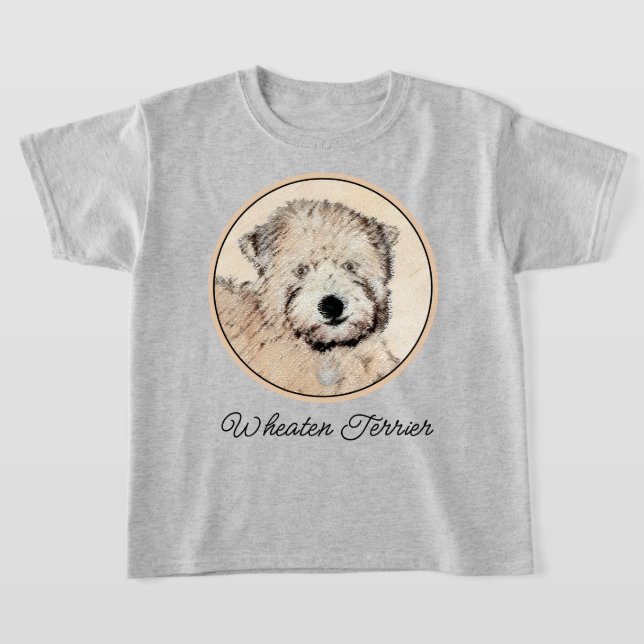 Camiseta Pintura Terrier de Ruedas Recubiertas Blancas Arte (Distribución)
