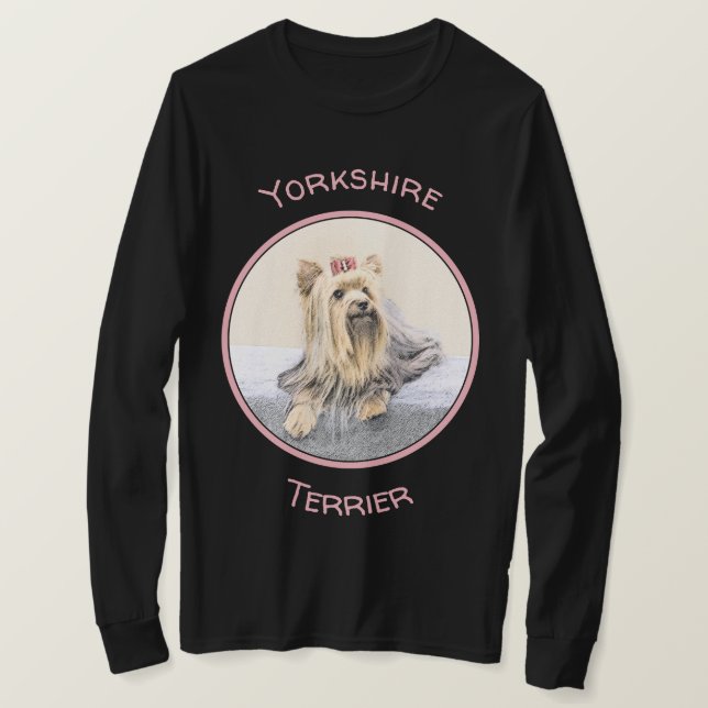Camiseta Pintura Terrier de Yorkshire - Arte Perro Original (Anverso del diseño)