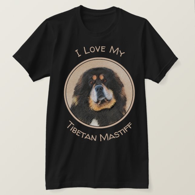 Camiseta Pintura tibetana de escaramuzas - Arte de perros o (Anverso del diseño)
