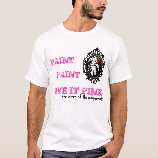 CAMISETA PINTURA, TINTE DE LA PINTURA ÉL ROSA (Anverso)