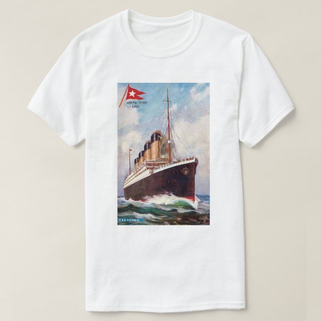 Camiseta Pintura Titanic White Star Line (Diseño del anverso)