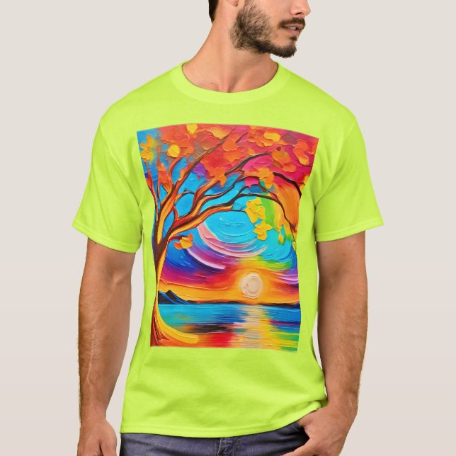 Camiseta Pintura vibrante del árbol de la vida (Anverso)