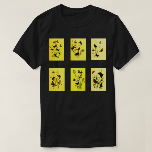 Camiseta Pinturas antiguas de mariposas (Diseño del anverso)