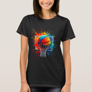 Camiseta Pinturas Coloridas Mínimas Salpicaduras Balón de B