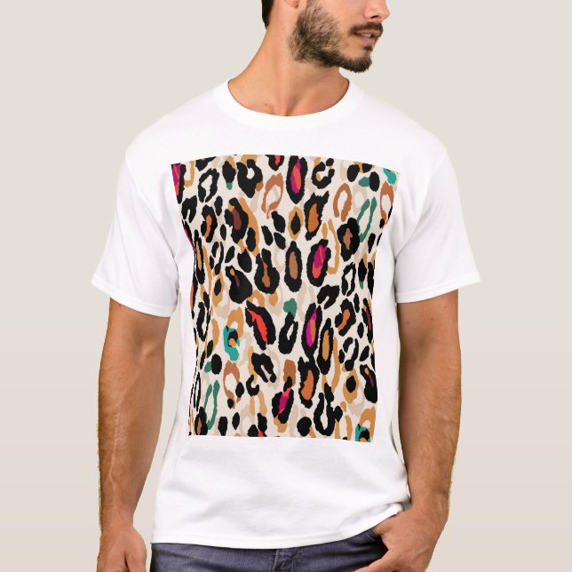 Camiseta Pinturas de animales vivos de leopardo (Anverso)