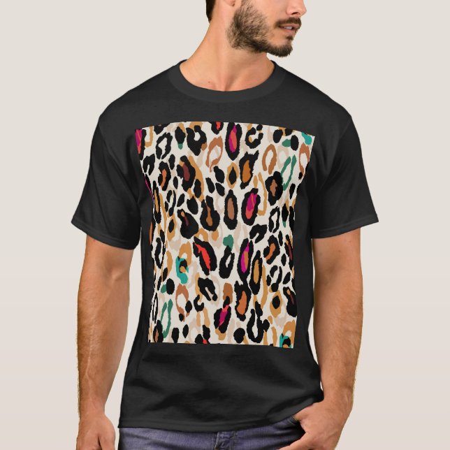 Camiseta Pinturas de animales vivos de leopardo (Anverso)
