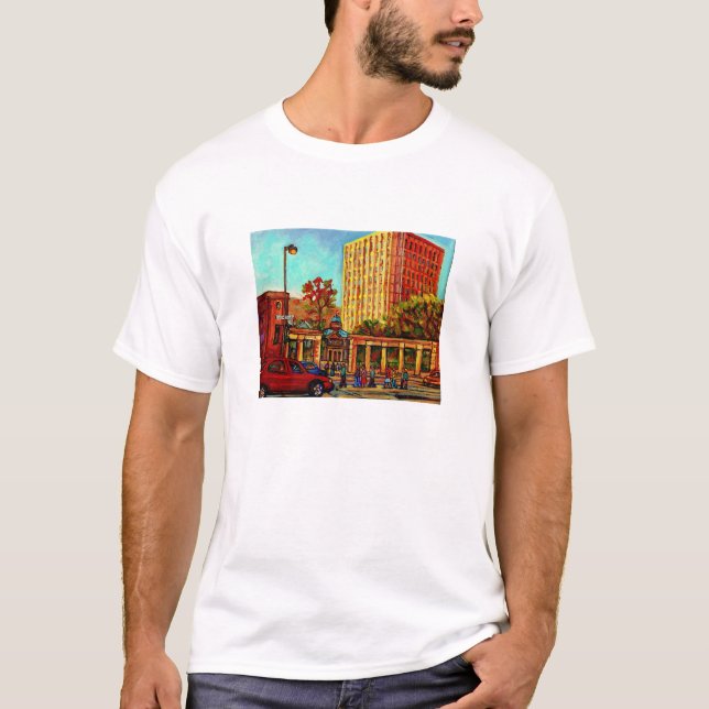 CAMISETA PINTURAS DE LA CIUDAD CANADIENSE DE LA UNIVERSIDAD (Anverso)