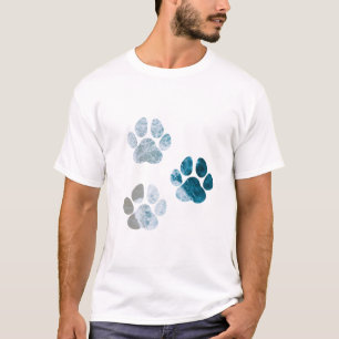 Camiseta Pinturas de pata de perro - Olas de playa y arena