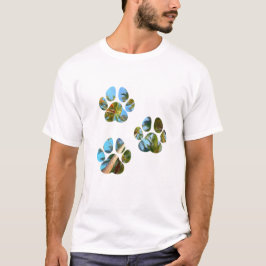 Camiseta Pinturas de pata de perro - Palmeras tropicales