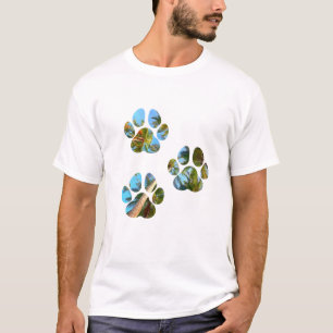 Camiseta Pinturas de pata de perro - Palmeras tropicales