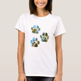 Camiseta Pinturas de pata de perro - Palmeras tropicales