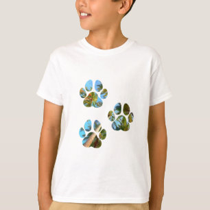 Camiseta Pinturas de pata de perro - Palmeras tropicales