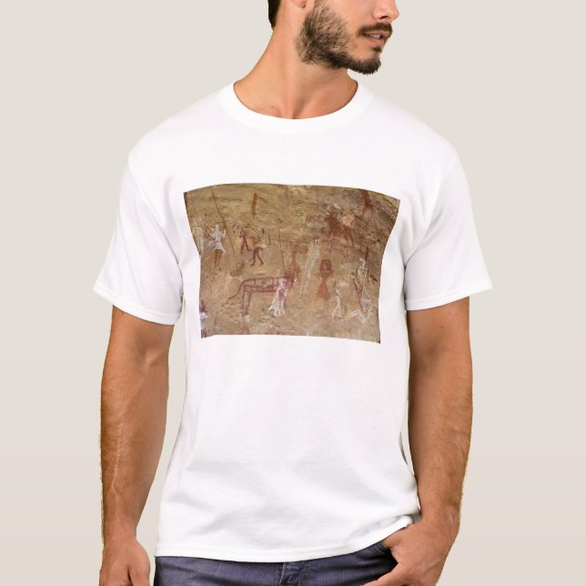 Camiseta Pinturas rupestres prehistóricas, Akakus, Sahara (Anverso)