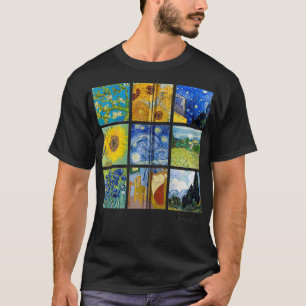 Camiseta Pinturas Van Gogh, Sunflowers, Starry Night Zip 
