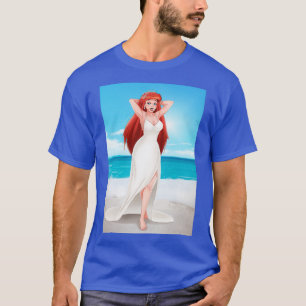 Camiseta PinUp, Boda de la sirena de la cabeza roja