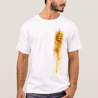 Camiseta Pinza de pincel de la llovizna de miel dorada