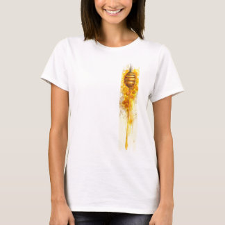 Camiseta Pinza de pincel de la llovizna de miel dorada