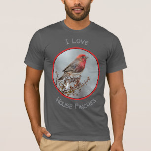 Camiseta Pinzón Mexicano en Nieve - Fotografía Original