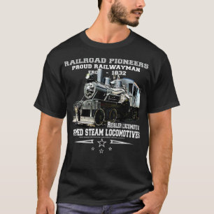 Camiseta pioneros del ferrocarril locomotora de vapor Heisl
