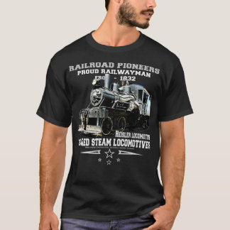 Camiseta pioneros del ferrocarril locomotora de vapor Heisl