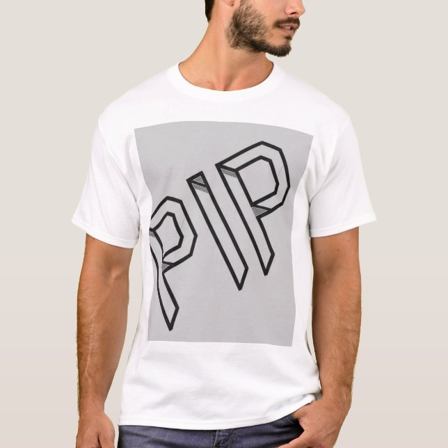 Camiseta PIP 3D Tipografía Isométrica | Gráfico de (Anverso)