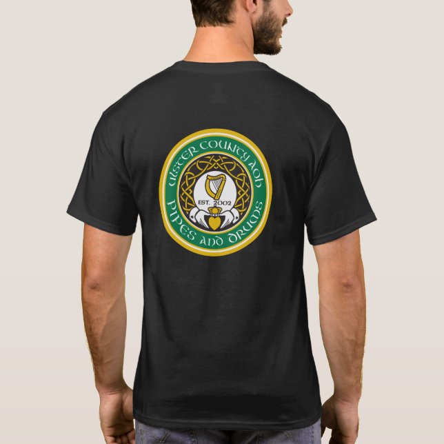 Camiseta Pipe y tambor de AOH del condado de Ulster (Reverso)