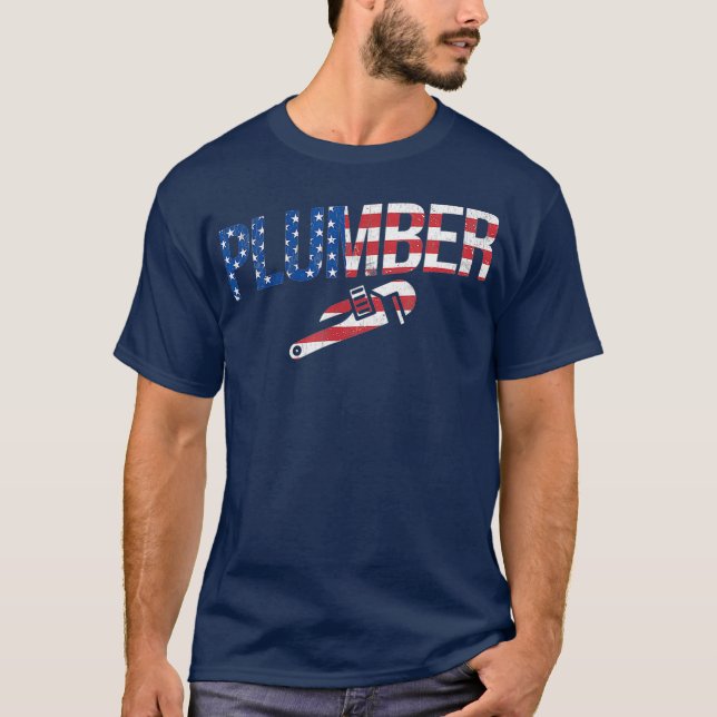 Camiseta Pipefit de pipefitter de la bandera estadounidense (Anverso)