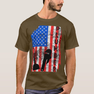 Camiseta Pipefitter De La Bandera Norteamericana De Plomero