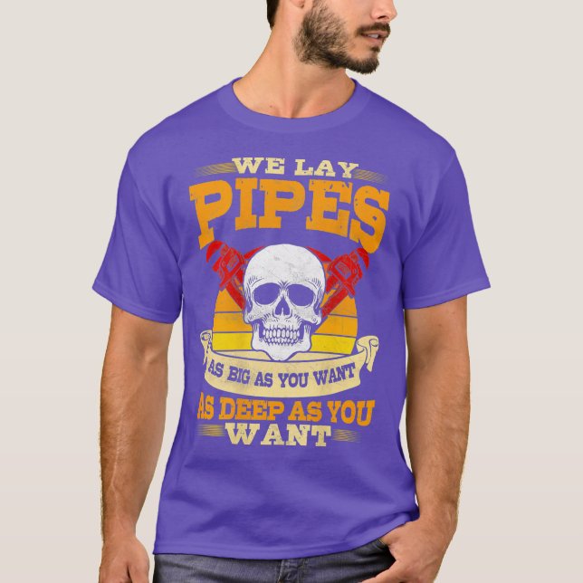 Camiseta Pipefitter Funny Plumber Image On Back (Anverso)