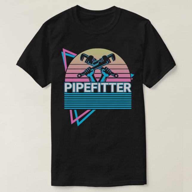 Camiseta Pipefitter Pipe Fitter Retro (Diseño del anverso)