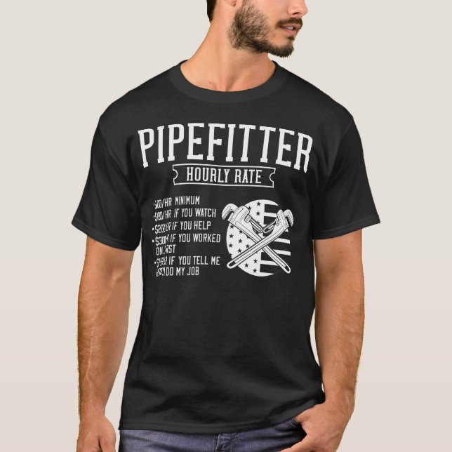 Camiseta Pipefitter Steamfitter Plumber USA Bandera estadou (Anverso)
